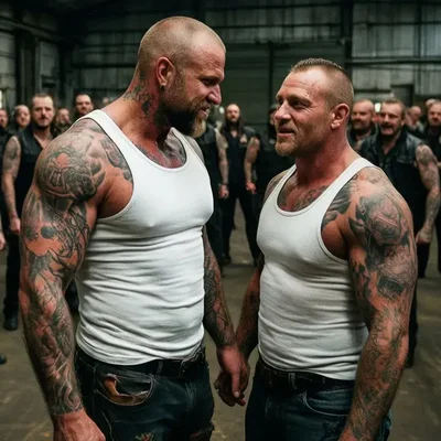 Ein schwuler Skinhead im Mittelpunkt des Treffens - Bild