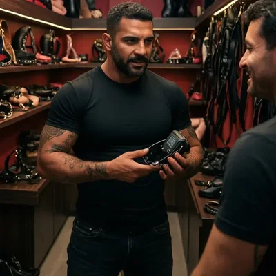 Der Kauf eines Keuschheitskäfigs im Sexshop - Bild