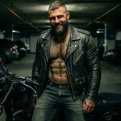 Léo der dominante Biker - Bild