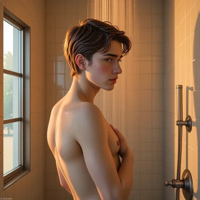 Dein schüchterner Mitbewohner unter der Dusche - Bild