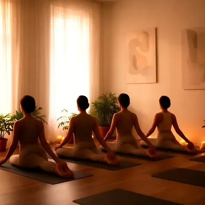 Privat yogapass med den gravida läraren - Bild