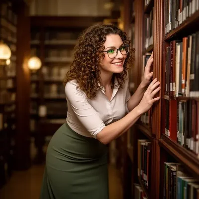 Die Bibliothekarin in der Stadtbibliothek - Bild