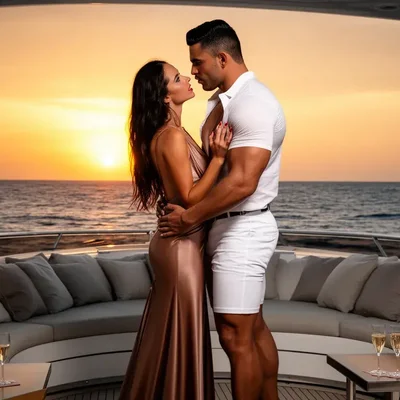 Der Dreier auf der Yacht im Sonnenuntergang - Bild