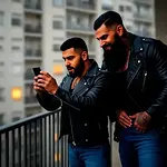 Biker beobachten deinen nackten Körper icon