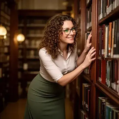 Bibliotekarien på stadsbiblioteket - Bild