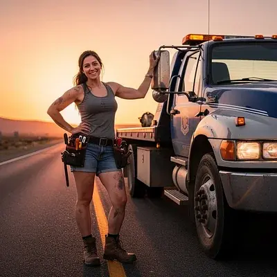 Die Abschleppfahrerin mit dem frechen Mundwerk - Bild